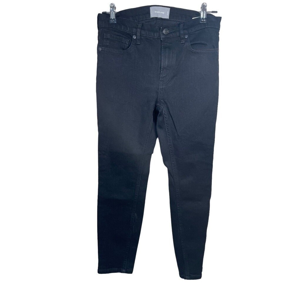 Everlane Women Black High Rise Skinny Ankle Jeans Size 28 Stretch Denim